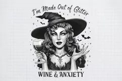 Vintage Halloween Witch, I'm made out of glitter wine & Product Image 1