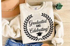 Graduate and Celebrating svg | Graduation Svg | Shirt Svg Product Image 2