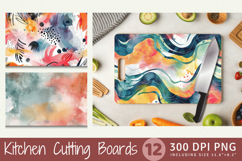Abstract Watercolor Boho Cutting Boards sublimation Design Product Image 1
