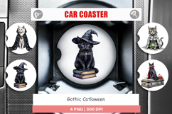 Car Coaster Gothic Catloween Product Image 1