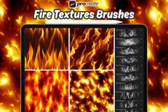 Procreate Fire Textures, Fire Brushes, Fire Texture, Flames Product Image 1