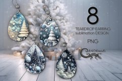 Christmas snowflake | 8 xmas Teardrop earring Sublimation Product Image 1