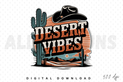 Desert Vibes Sublimation PNG, Retro Desert Sunset PNG Product Image 1