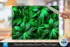 3D Green Floral Cutting Board Sublimation Design Product Image 1