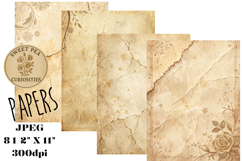 Sepia, Grunge, Papers, Junk Journal Product Image 1