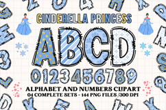 Cinderella Alphabet png clipart, Cinderella letters doodle Product Image 1