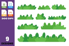 Green Grass Bush Clipart Collection Product Image 1