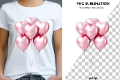 Valentine balloons png design for T-shirts Product Image 1