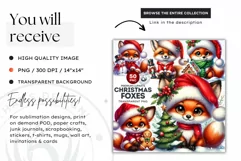 Christmas fox clipart, winter clipart, christmas cute animal Product Image 2