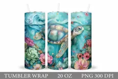 3D Turtle Tumbler Wrap Design. Turtle Tumbler Wrap Design Product Image 1