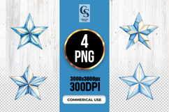 Blue Star Clipart Sublimation PNG Product Image 1