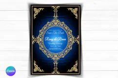 Elegant Gold Floral Wedding Invitation Canva Template Product Image 1