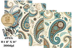 Paisley, Blue, Papers, Junk Journal Product Image 1