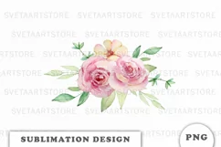 Watercolor flowers bouquet PNG Product Image 1