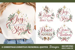4 Christian Christmas Quote PNG Designs, 4 Christmas Faith Q Product Image 1