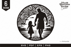 Tribal Silhouette Father and Daughter Product Image 1