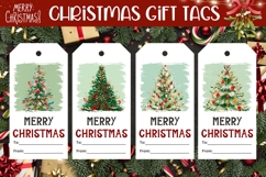 Cartoon Christmas Tree Gift Tags, Printable Christmas Tags Product Image 1