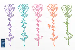 Mom, Mama, Mother, Grandma, Rose Flower SVG Laser Cut Files Product Image 1