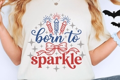 Born To Sparkle Svg, 4th Of July Svg, Coquette Patriotic Svg Product Image 2