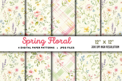 Spring Floral Digital Paper JPG Product Image 1
