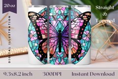 Butterfly Tumbler Wrap, Butterfly Sublimation Design Product Image 1
