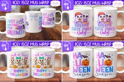 BUNDLE Halloween Mug Wrap PNG, Cute Halloween Mug Template Product Image 2