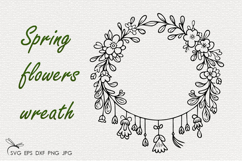 Spring flowers wreath SVG Product Image 1
