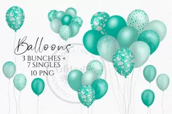 Green New Baby Balloons | Balloon Clipart Product Image 1