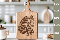 Horse Head Design, Cutting board SVG, Laser cut, Cricut Product Image 2