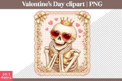 Valentines day clipart Crowned Skeleton Valentine Clipart Product Image 1