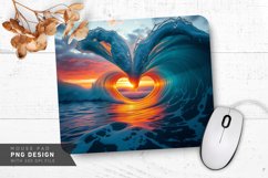 Ocean Heart Waves Mouse Pad PNG Design Product Image 1