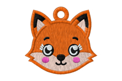 Cute Fox Keychain Embroidery Design Product Image 2