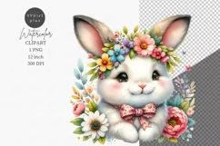 Animals clipart, Baby bunny, Nursery clipart Product Image 1