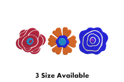 Colorful Trio Modern Floral Embroidery Design Product Image 1