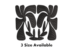 Modern Black Abstract Floral Embroidery Design Product Image 1