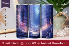 Christmas Tumbler Wrap, Christmas Forest Tumbler Design Product Image 1