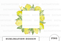 Watercolor Lemons Frame png Product Image 1
