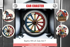 Car Coaster Rustic 4th of July Product Image 1