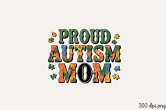 PROUD AUTISM MOM PNG, Autism Sublimation PNG Product Image 2