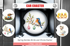 Spring Garden Birds Easter Car Coaster Product Image 1