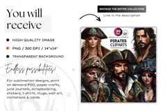 Pirates Clipart, Pirate corsair in PNG for sublimation Product Image 2