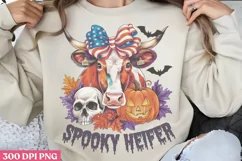 Spooky Heifer PNG, Highland Cow Sublimation PNG Product Image 1