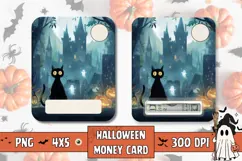 Spooky Halloween Castle Money Card, Black Cat Money Card Product Image 1