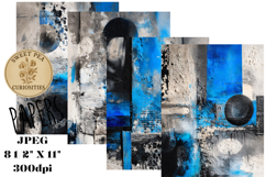 Blue, Grunge, Mixed Media, Junk Journal Product Image 1