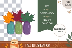 Hand Drawn Fall Illustration, Cartoon Fall Leaves PNG Product Image 1