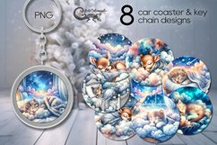 Sleeping baby | nursery Sublimation Car coaster &amp; key chain Product Image 1