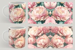 3D Peony Flowers Mug Wrap | Sublimation Coffee Product Image 4