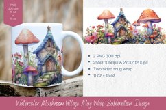 Watercolor Mushroom Village Wrap Sublimation Design Product Image 1