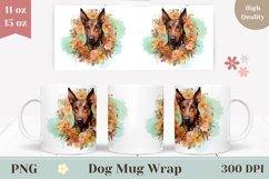 Pinscher Dog Mug Wrap Design, Dog Coffee Cup Sublimation Product Image 1
