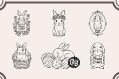Easter Bunny SVG Bundle Cute Easter Clipart &amp; SVG Files Product Image 2